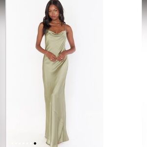 Show Me Your MuMu Sage Satin Dress